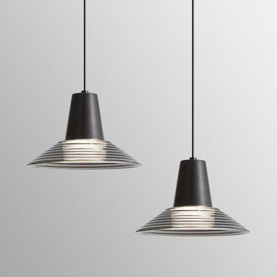 Moderna lámpara colgante de lujo en forma de cono de vidrio y latón con LED para sala de estar 
