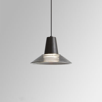 Moderna lámpara colgante de lujo en forma de cono de vidrio y latón con LED para sala de estar 