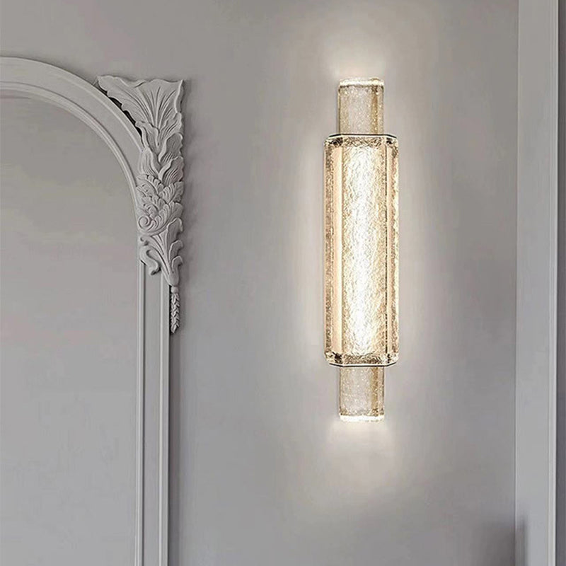 Applique murale LED en verre et fer en forme de cylindre à bulles de luxe moderne pour chambre 