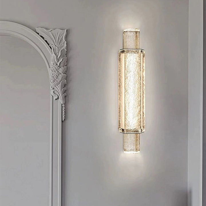 Applique murale LED en verre et fer en forme de cylindre à bulles de luxe moderne pour chambre 