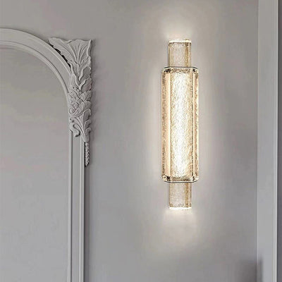 Lámpara de Aplique de Pared LED de Cilindro de Burbuja de Hierro y Vidrio de Lujo Moderno para Dormitorio 