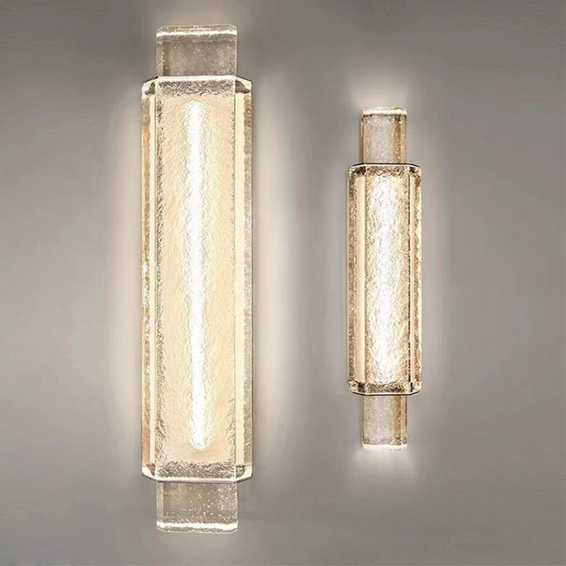 Lámpara de Aplique de Pared LED de Cilindro de Burbuja de Hierro y Vidrio de Lujo Moderno para Dormitorio 
