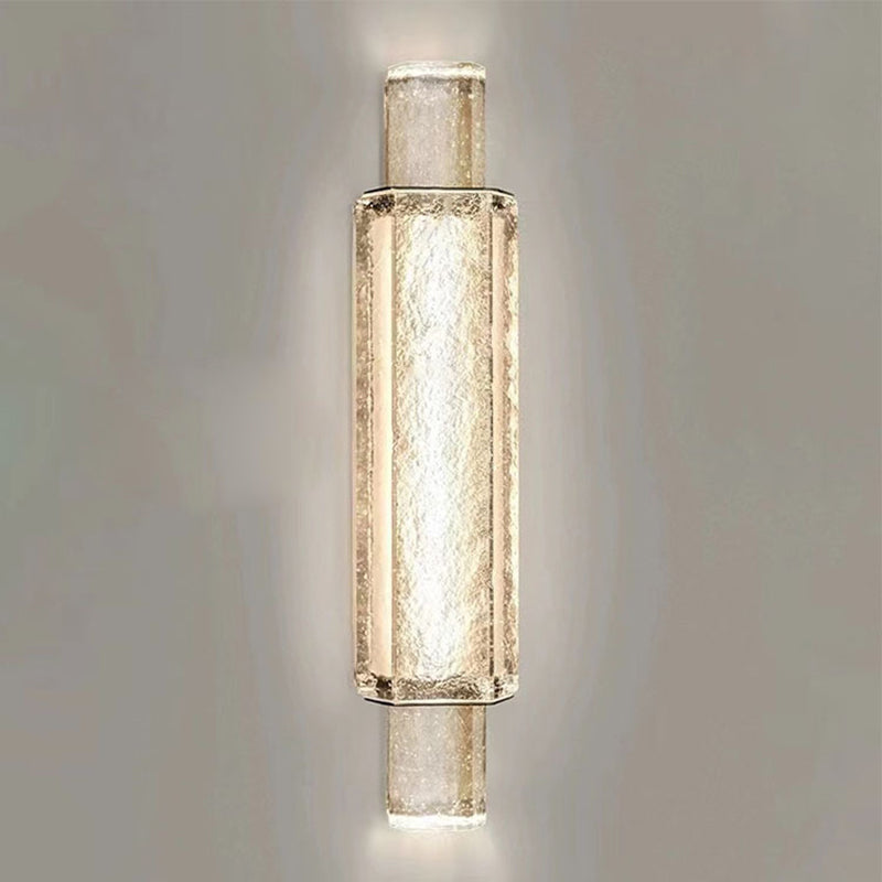 Lámpara de Aplique de Pared LED de Cilindro de Burbuja de Hierro y Vidrio de Lujo Moderno para Dormitorio 