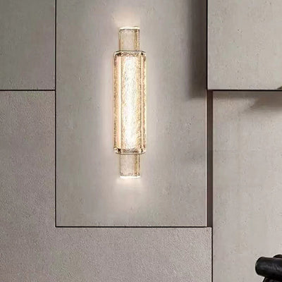 Lámpara de Aplique de Pared LED de Cilindro de Burbuja de Hierro y Vidrio de Lujo Moderno para Dormitorio 