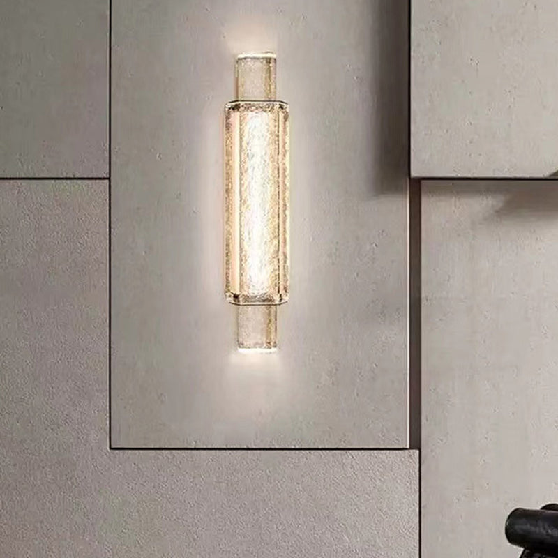 Lámpara de Aplique de Pared LED de Cilindro de Burbuja de Hierro y Vidrio de Lujo Moderno para Dormitorio 