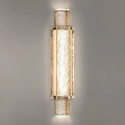 Lámpara de Aplique de Pared LED de Cilindro de Burbuja de Hierro y Vidrio de Lujo Moderno para Dormitorio 