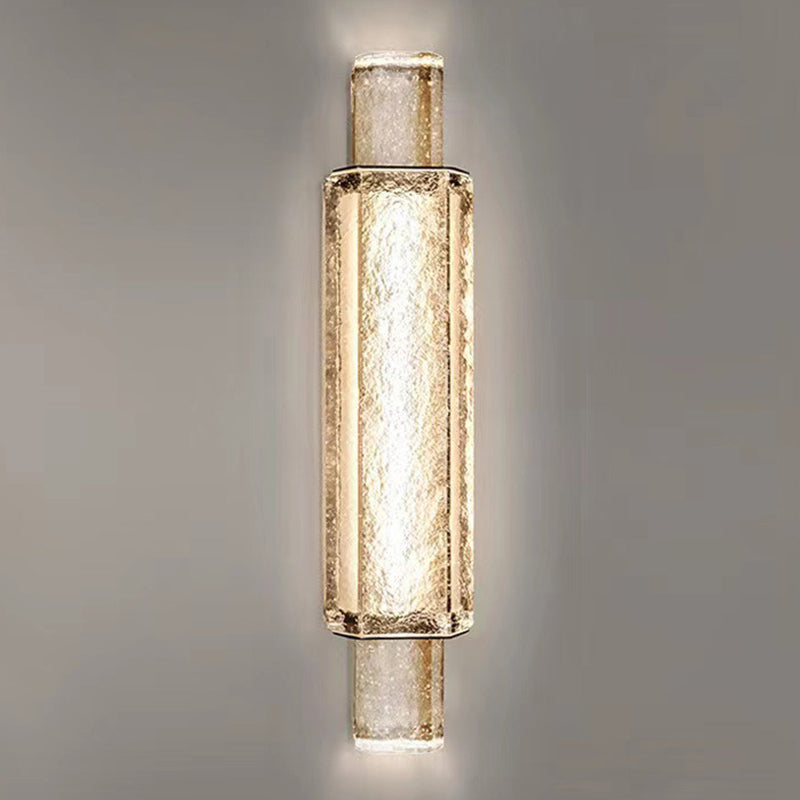 Lámpara de Aplique de Pared LED de Cilindro de Burbuja de Hierro y Vidrio de Lujo Moderno para Dormitorio 