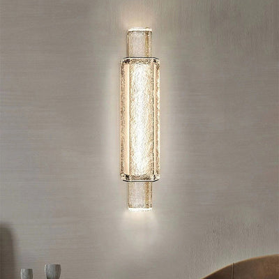 Lámpara de Aplique de Pared LED de Cilindro de Burbuja de Hierro y Vidrio de Lujo Moderno para Dormitorio 