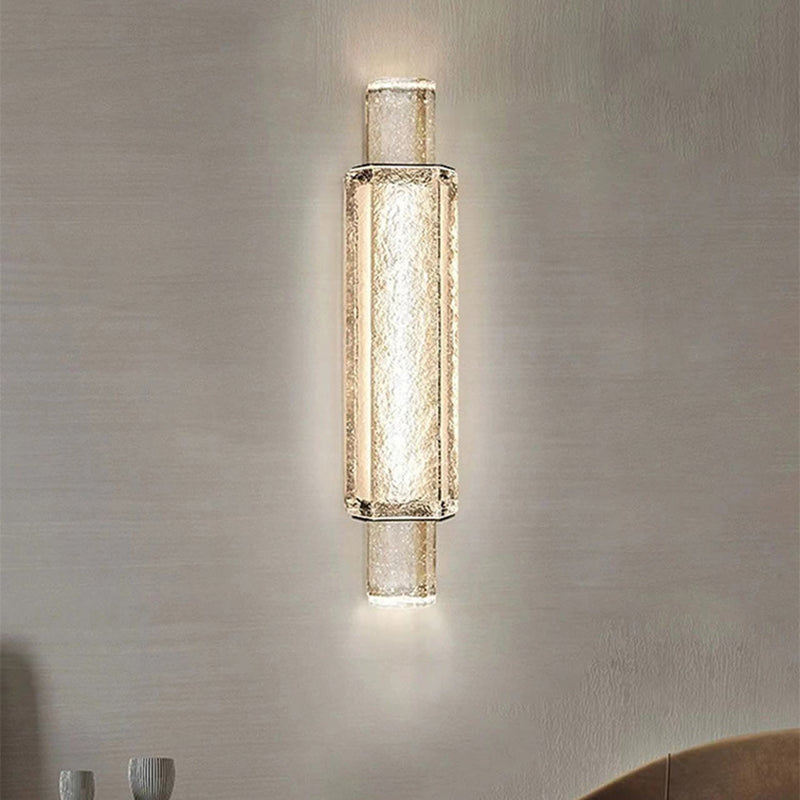Lámpara de Aplique de Pared LED de Cilindro de Burbuja de Hierro y Vidrio de Lujo Moderno para Dormitorio 