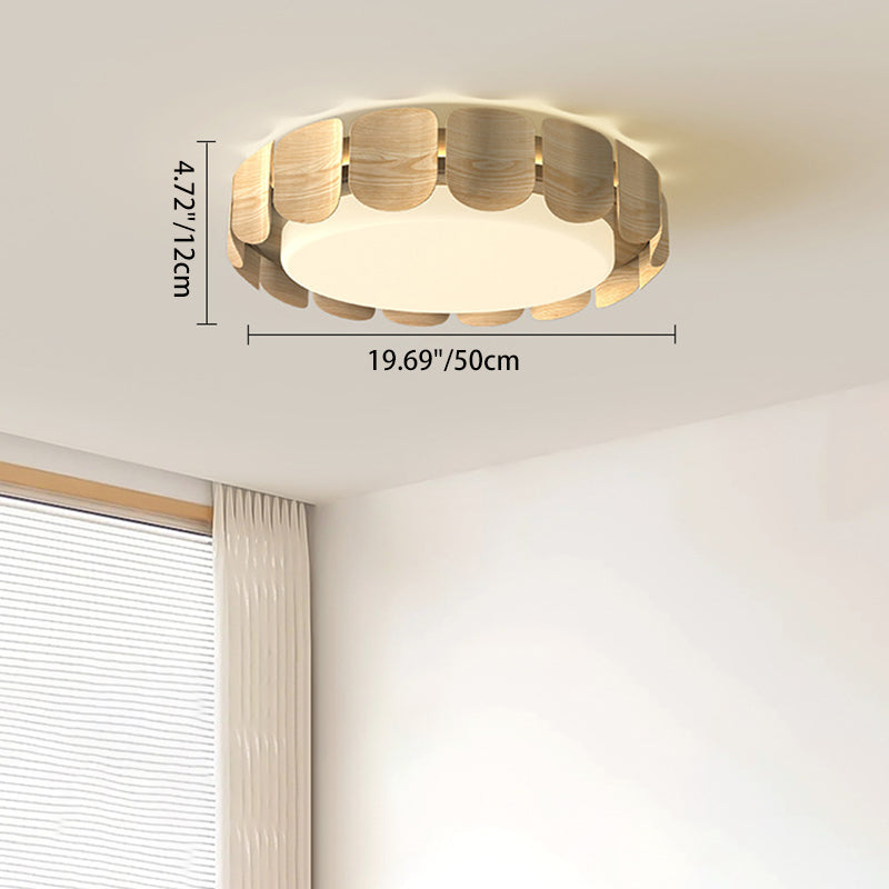 Luz de techo empotrada LED de hierro acrílico redonda contemporánea retro para sala de estar 