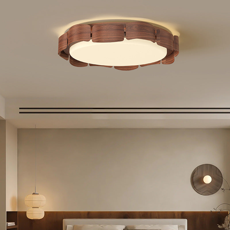 Luz de techo empotrada LED de hierro acrílico redonda contemporánea retro para sala de estar 