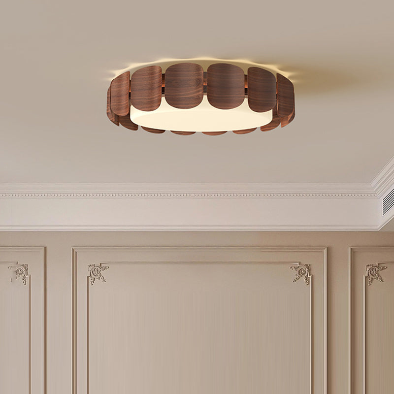 Luz de techo empotrada LED de hierro acrílico redonda contemporánea retro para sala de estar 