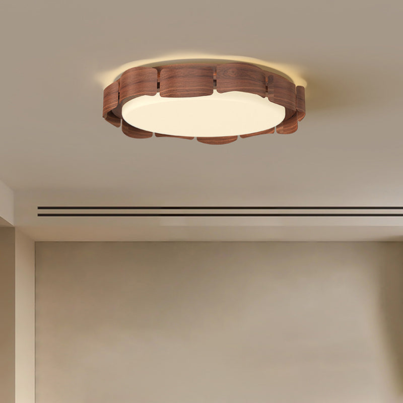 Luz de techo empotrada LED de hierro acrílico redonda contemporánea retro para sala de estar 