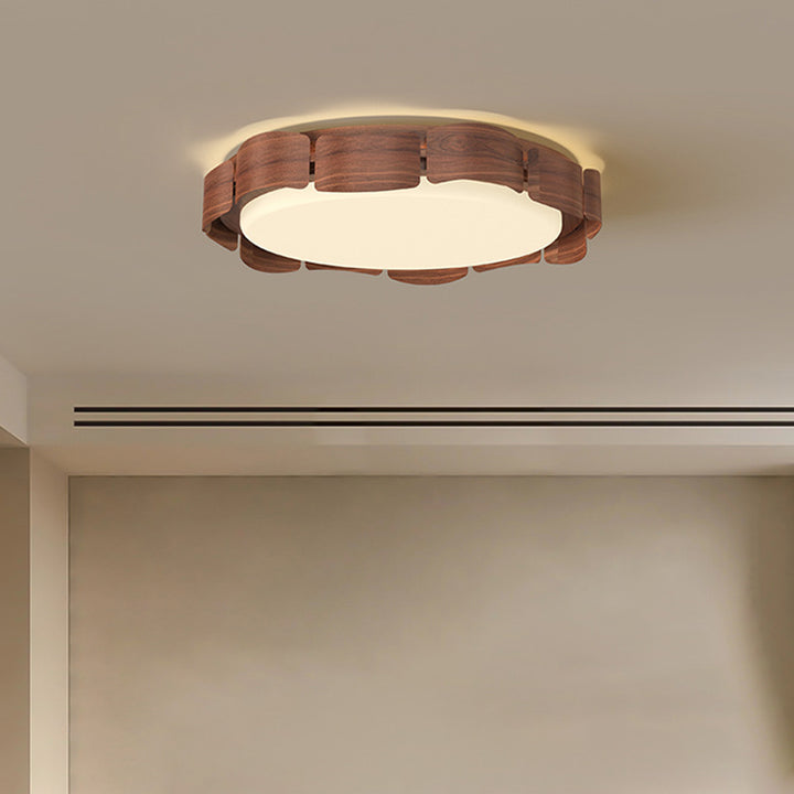 Luz de techo empotrada LED de hierro acrílico redonda contemporánea retro para sala de estar 