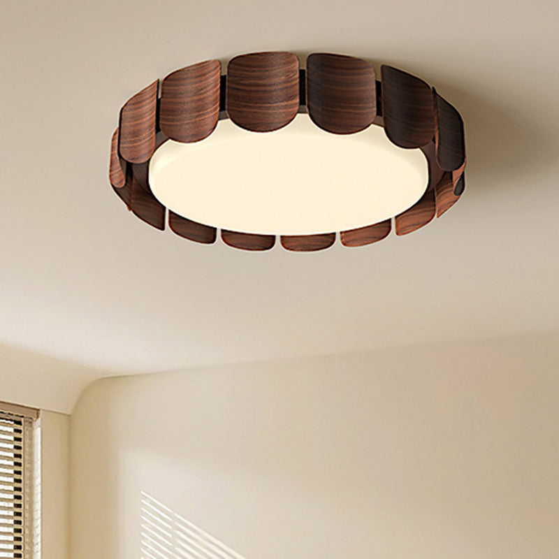 Luz de techo empotrada LED de hierro acrílico redonda contemporánea retro para sala de estar 