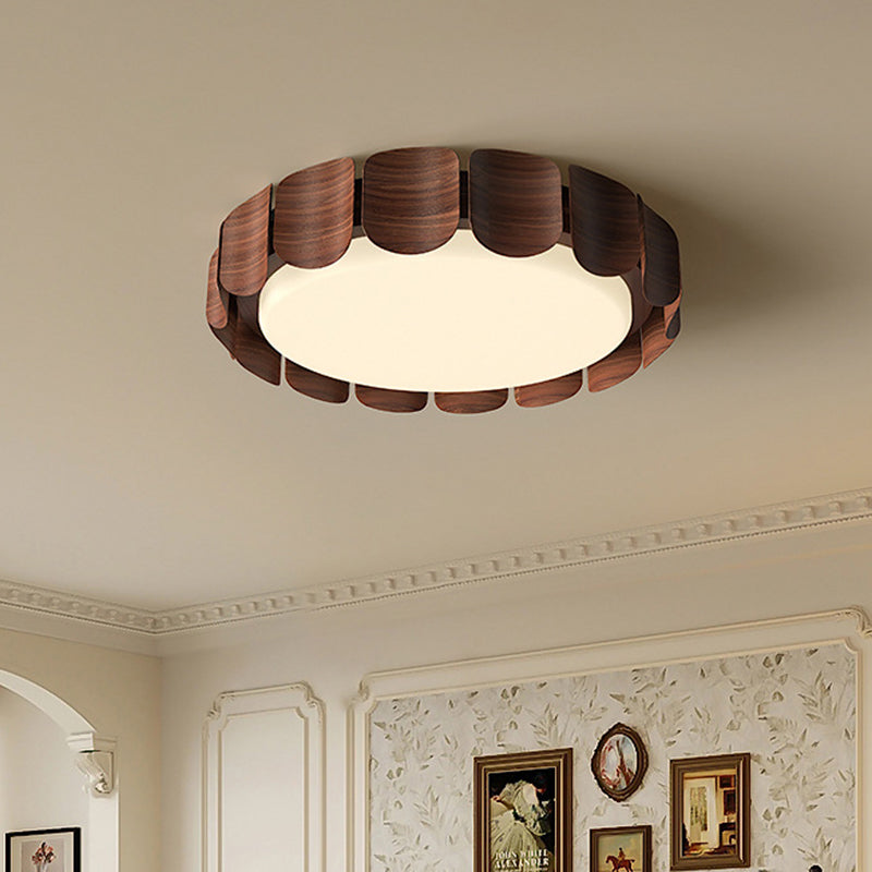 Luz de techo empotrada LED de hierro acrílico redonda contemporánea retro para sala de estar 