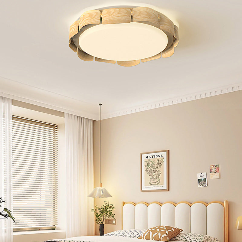 Luz de techo empotrada LED de hierro acrílico redonda contemporánea retro para sala de estar 