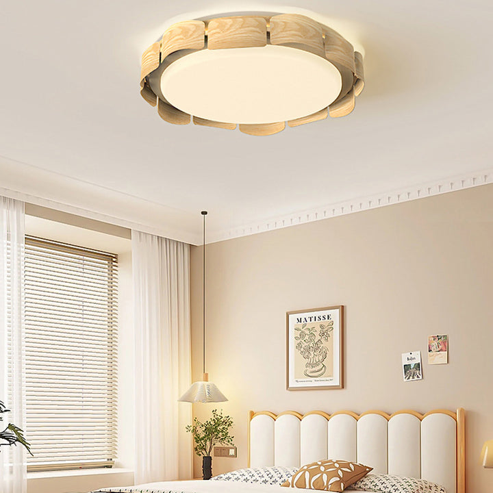 Luz de techo empotrada LED de hierro acrílico redonda contemporánea retro para sala de estar 