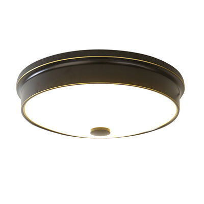 Plafonnier LED Rond en Verre et Fer Traditionnel Européen pour Chambre 