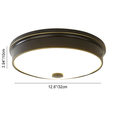 Plafonnier LED Rond en Verre et Fer Traditionnel Européen pour Chambre 
