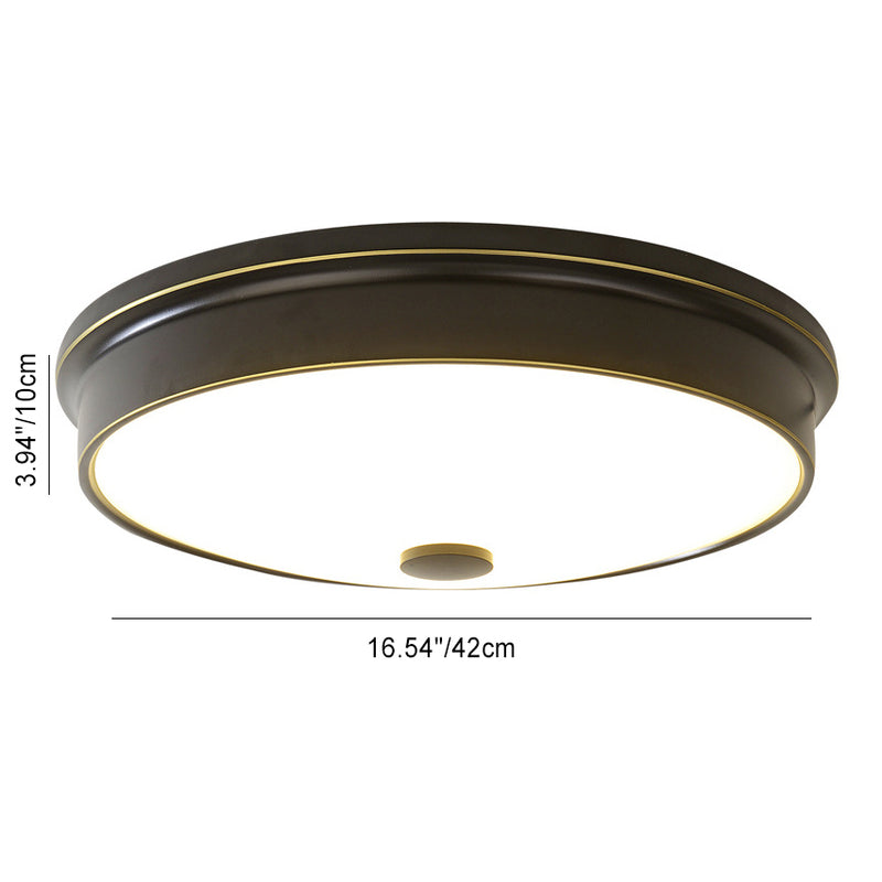 Plafonnier LED Rond en Verre et Fer Traditionnel Européen pour Chambre 