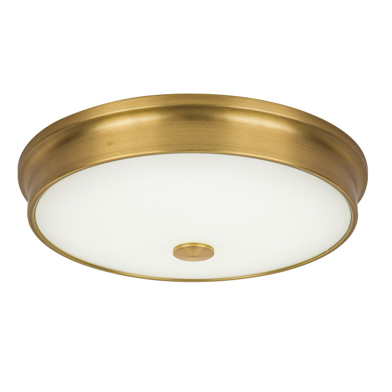Plafonnier LED Rond en Verre et Fer Traditionnel Européen pour Chambre 