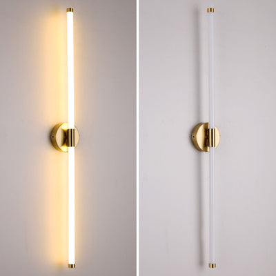 Moderne minimalistische runde Basis lange Streifen Eisen Silikon LED Wandleuchte für Schlafzimmer 