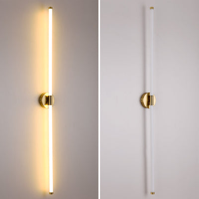 Moderne minimalistische runde Basis lange Streifen Eisen Silikon LED Wandleuchte für Schlafzimmer 