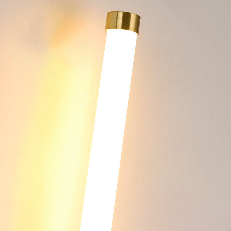 Moderne minimalistische runde Basis lange Streifen Eisen Silikon LED Wandleuchte für Schlafzimmer 