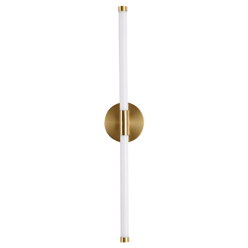 Moderne minimalistische runde Basis lange Streifen Eisen Silikon LED Wandleuchte für Schlafzimmer 