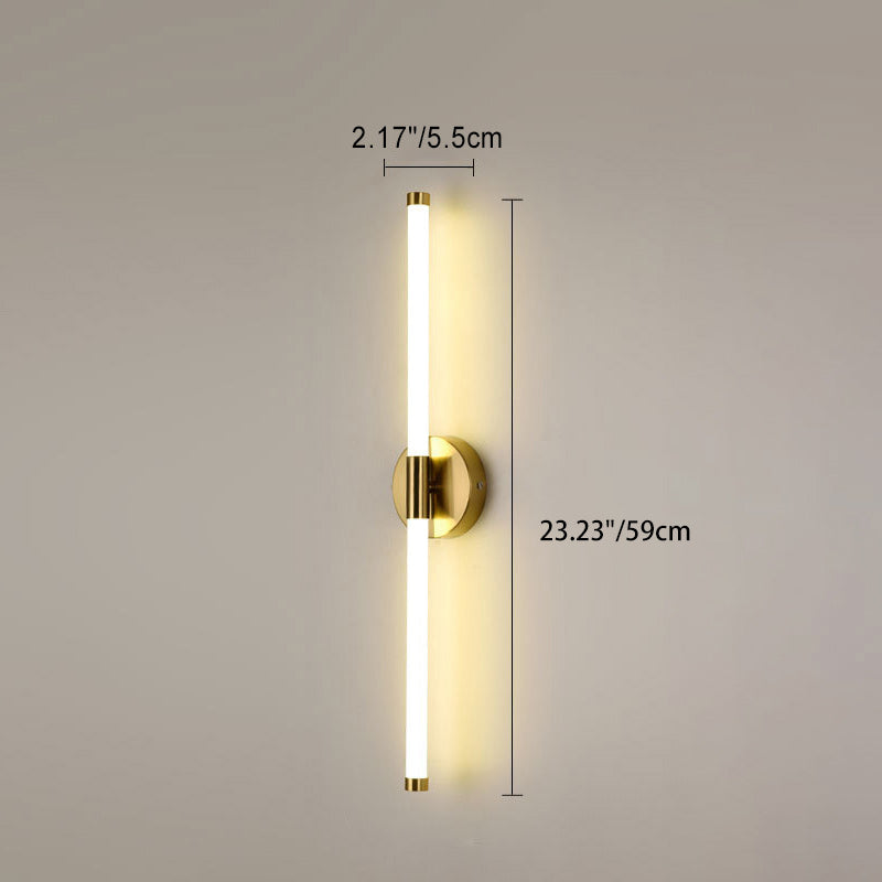 Moderne minimalistische runde Basis lange Streifen Eisen Silikon LED Wandleuchte für Schlafzimmer 