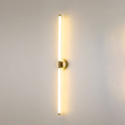 Moderne minimalistische runde Basis lange Streifen Eisen Silikon LED Wandleuchte für Schlafzimmer 