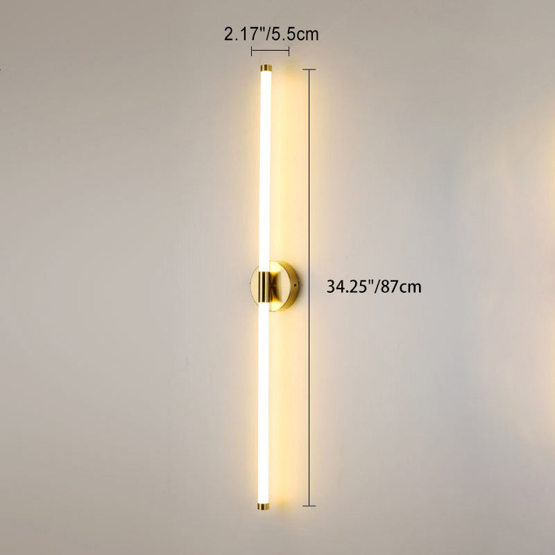 Moderne minimalistische runde Basis lange Streifen Eisen Silikon LED Wandleuchte für Schlafzimmer 