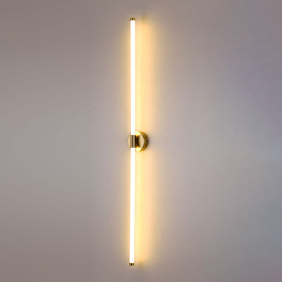 Moderne minimalistische runde Basis lange Streifen Eisen Silikon LED Wandleuchte für Schlafzimmer 