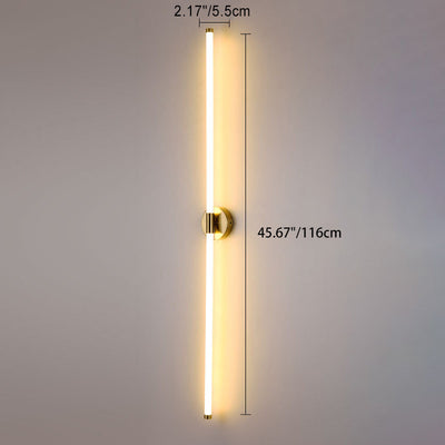 Moderne minimalistische runde Basis lange Streifen Eisen Silikon LED Wandleuchte für Schlafzimmer 