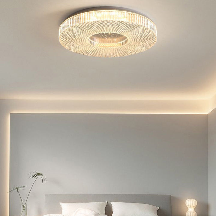 Traditionelle japanische geometrische runde Eisen-Acryl-LED-Deckenleuchte für das Schlafzimmer 