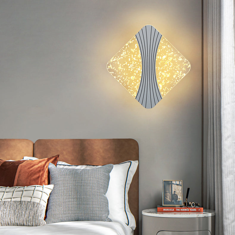 Modern Luxury Round Square Hardware Acrylic LED Wall Sconce Lamp For Living Room