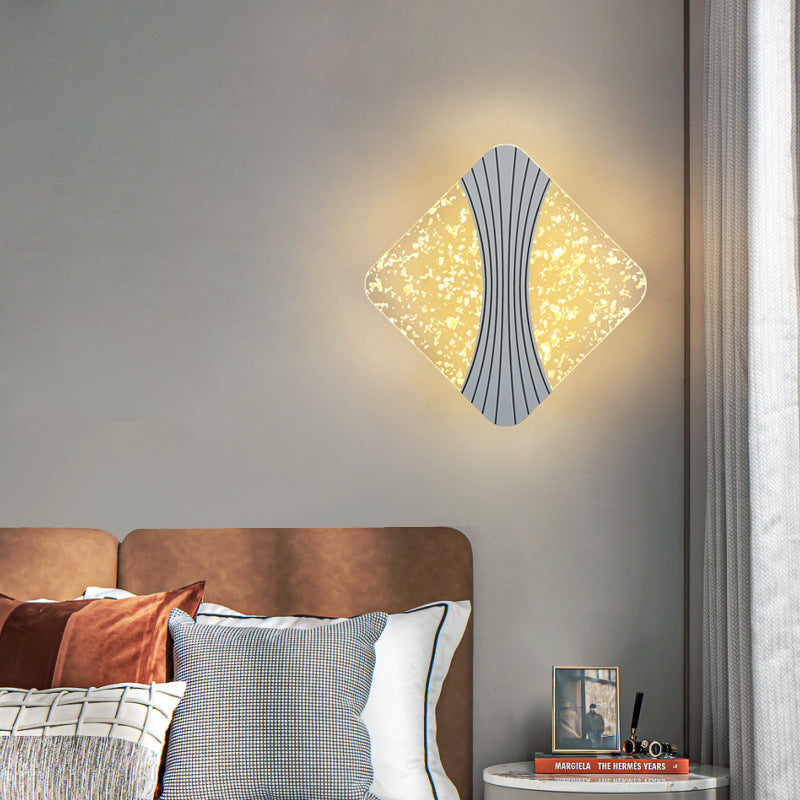 Modern Luxury Round Square Hardware Acrylic LED Wall Sconce Lamp For Living Room