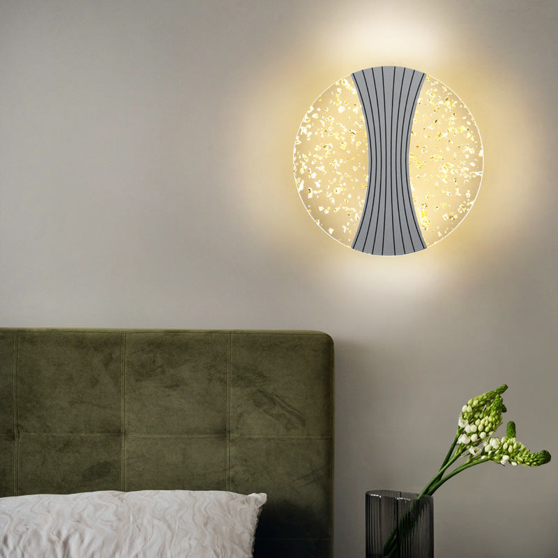 Modern Luxury Round Square Hardware Acrylic LED Wall Sconce Lamp For Living Room