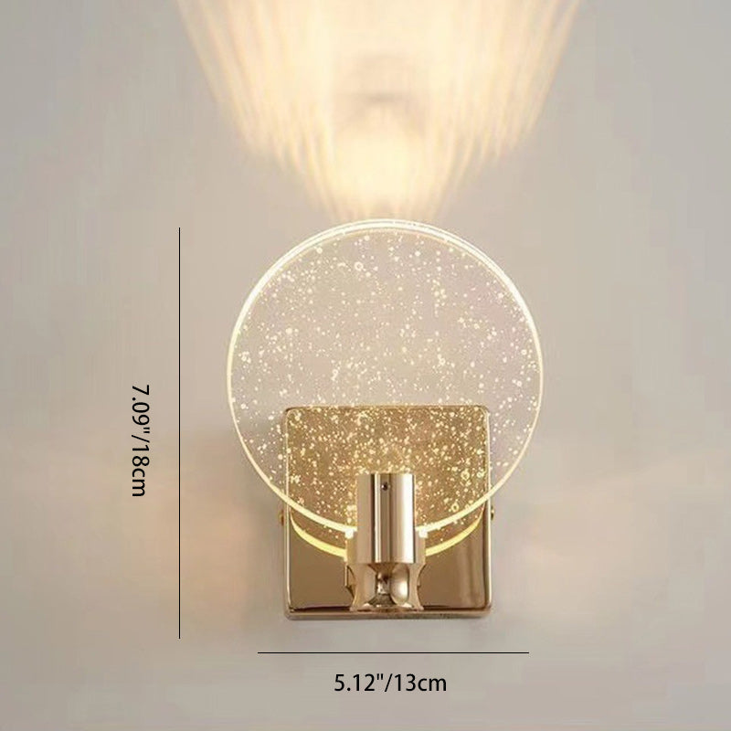 Modern Luxury Round Bubble Hardware Crystal LED Wall Sconce Lamp For Bedroom