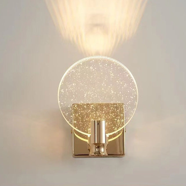 Modern Luxury Round Bubble Hardware Crystal LED Wall Sconce Lamp For Bedroom
