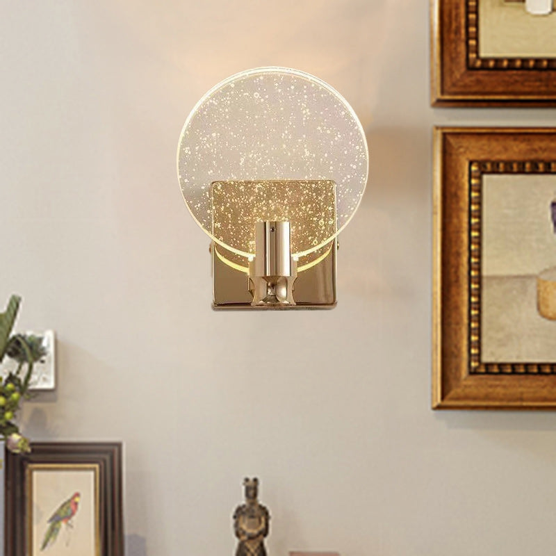 Modern Luxury Round Bubble Hardware Crystal LED Wall Sconce Lamp For Bedroom