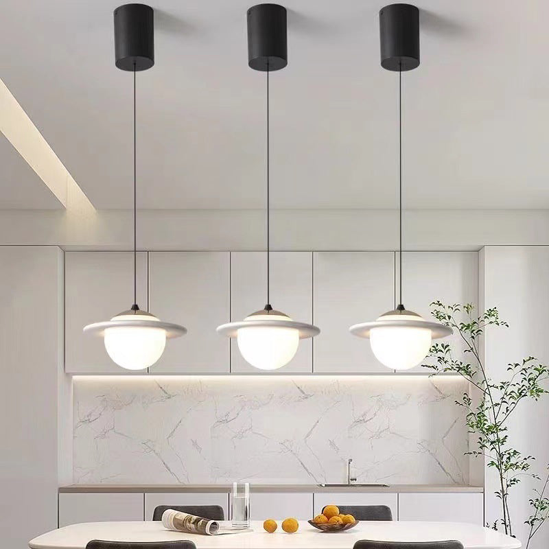 Contemporary Creative Globe Iron Resin LED Pendant Light For Bedroom