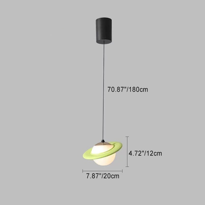 Contemporary Creative Globe Iron Resin LED Pendant Light For Bedroom