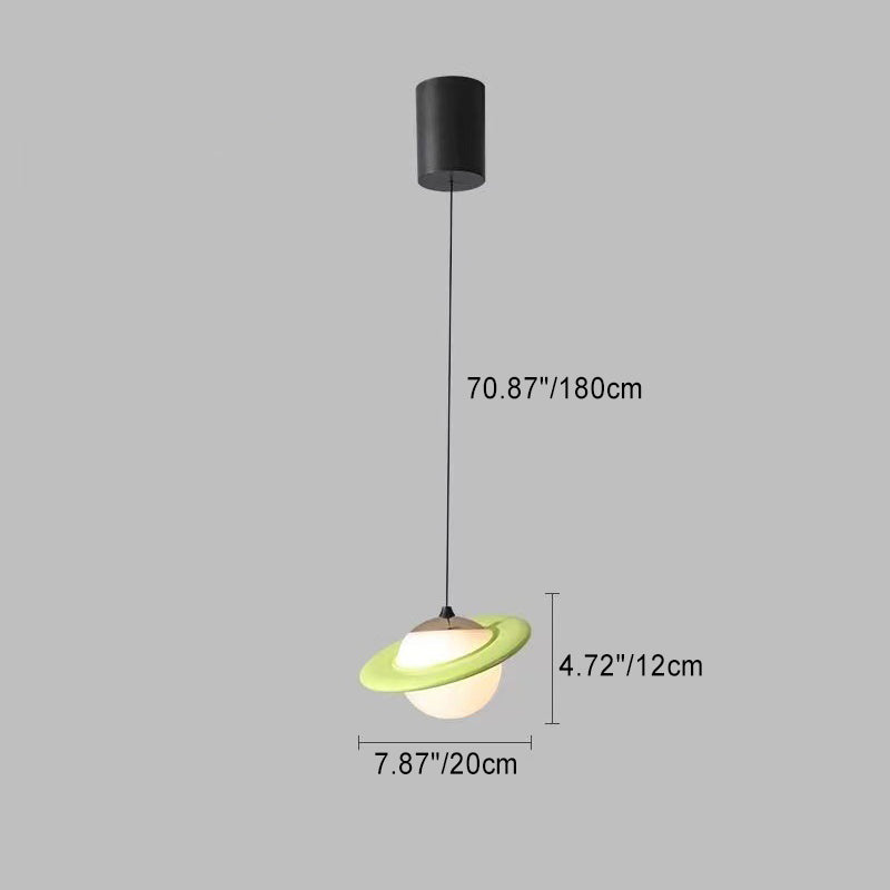 Contemporary Creative Globe Iron Resin LED Pendant Light For Bedroom