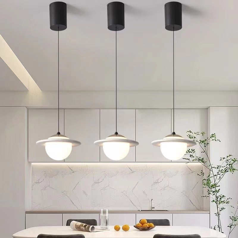 Contemporary Creative Globe Iron Resin LED Pendant Light For Bedroom