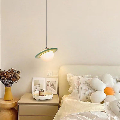 Contemporary Creative Globe Iron Resin LED Pendant Light For Bedroom