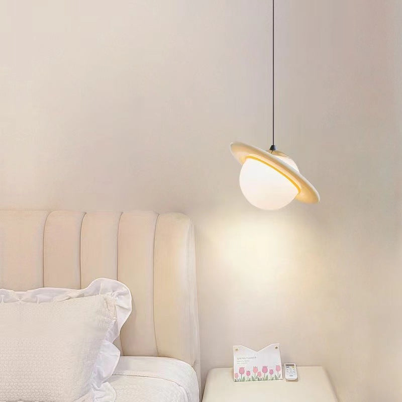 Contemporary Creative Globe Iron Resin LED Pendant Light For Bedroom