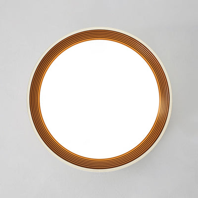 Plafonnier LED en fer acrylique rond minimaliste moderne avec anneau annuel pour chambre à coucher 