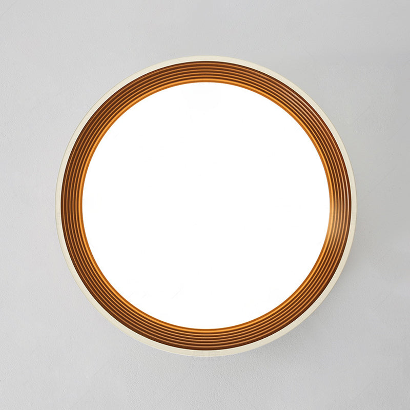 Plafonnier LED en fer acrylique rond minimaliste moderne avec anneau annuel pour chambre à coucher 